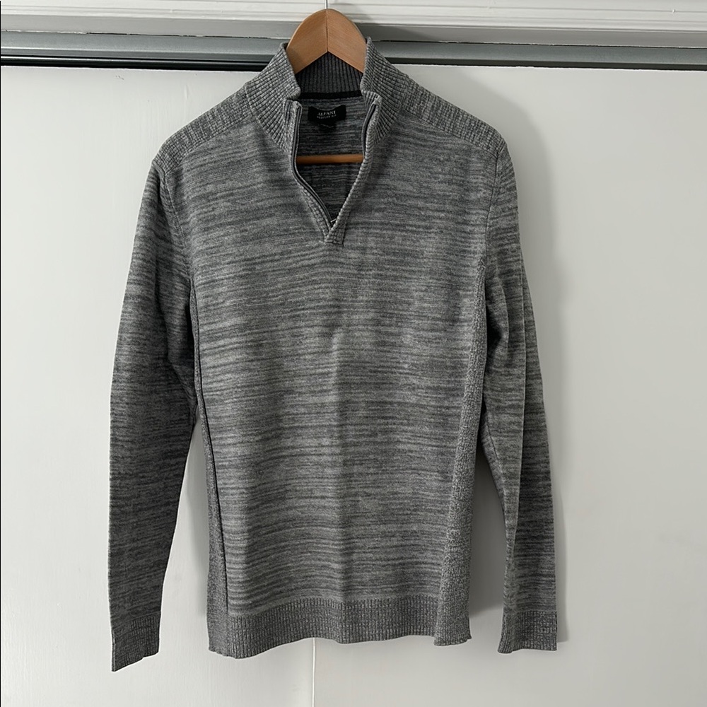 Men's Gray Quarter-Zip Sweater